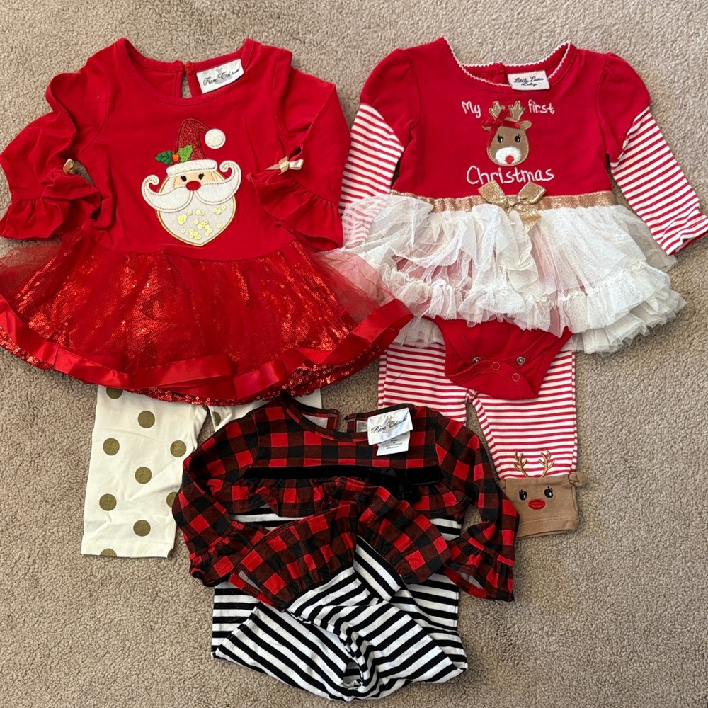 Three bundle of 6-9m Christmas outfits